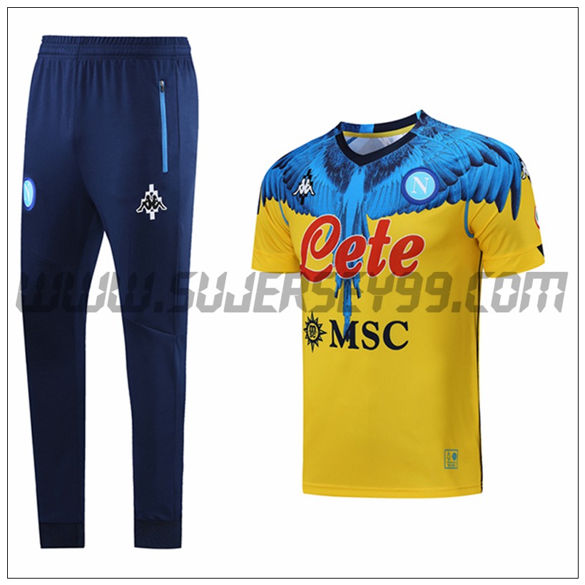 Camiseta Entrenamiento SSC Napoles + Pantalones Negro/Azul 2021 2022