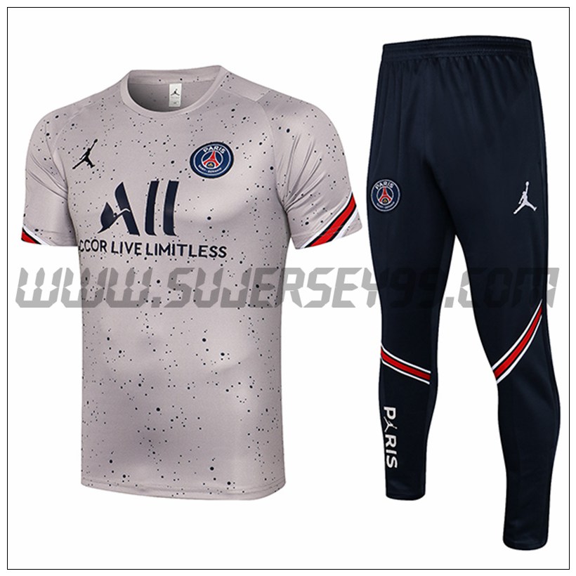 Camiseta Entrenamiento Jordan PSG + Pantalones Gris 2021 2022