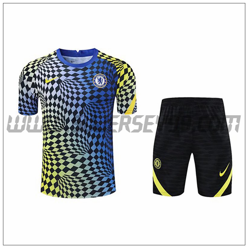 Camiseta Entrenamiento FC Chelsea + Pantalones Cortos Azul 2021 2022