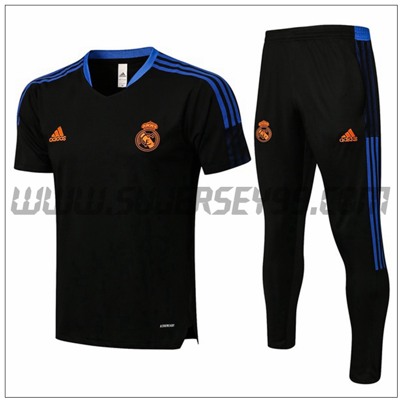 Camiseta Entrenamiento Real Madrid + Pantalones Negro 2021 2022