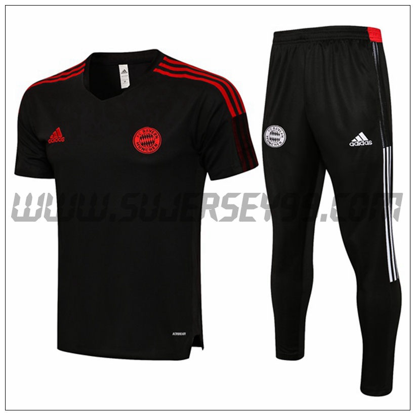 Camiseta Entrenamiento Bayern Munich + Pantalones Negro 2021 2022