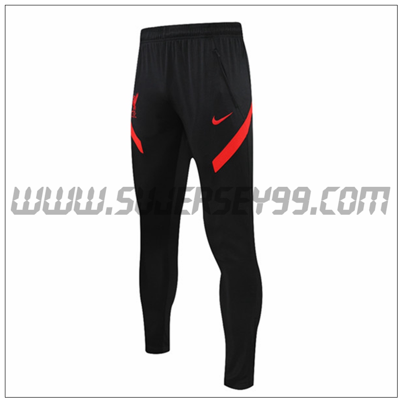 Pantalones Entrenamiento FC Liverpool Negro/Rojo 2021 2022