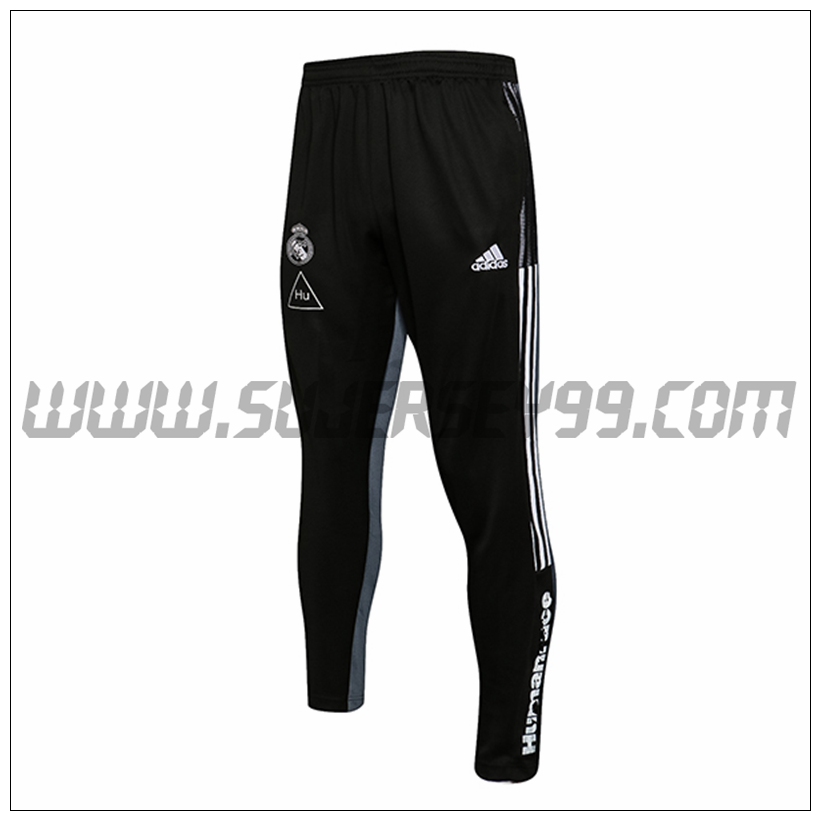 Pantalones Entrenamiento Real Madrid Negro/Blanco 2021 2022