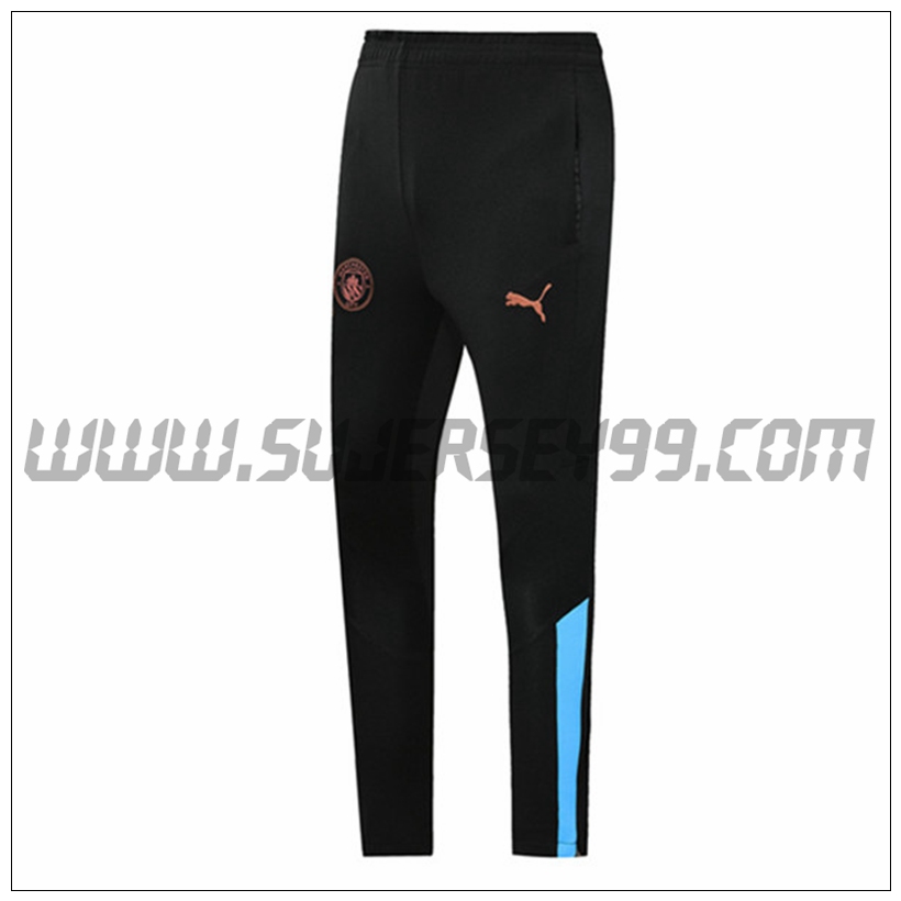 Pantalones Entrenamiento Manchester City Negro/Azul 2021 2022