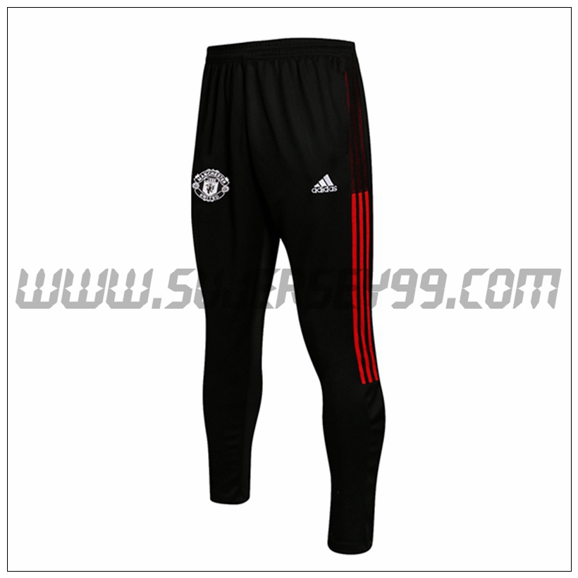 Pantalones Entrenamiento Manchester United Negro/Rojo 2021 2022 -1