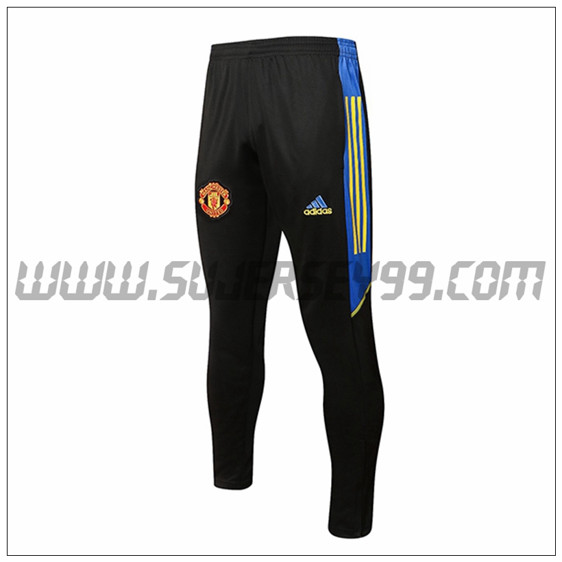 Pantalones Entrenamiento Manchester United Azul/Negro 2021 2022