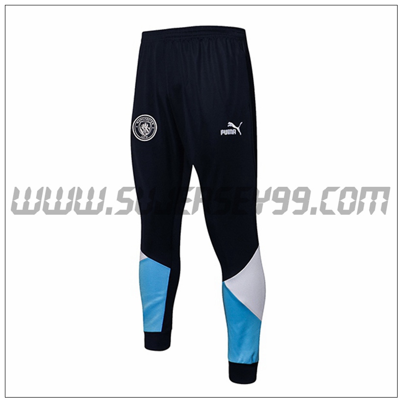 Pantalones Entrenamiento Manchester City Azul Marino/Azul/Blanco 2021 2022