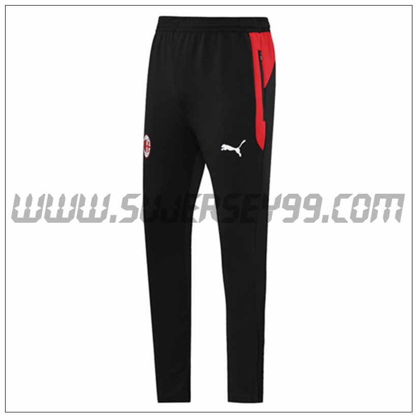 Pantalones Entrenamiento AC Milan Negro/Rojo 2021 2022