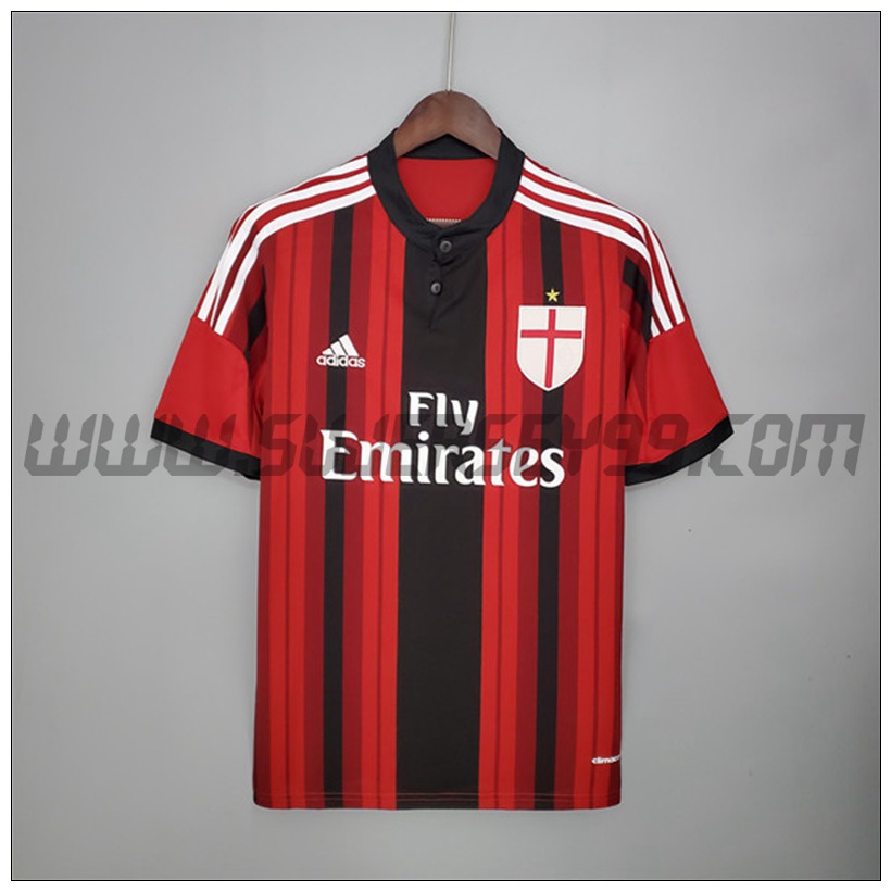 Camiseta Futbol AC Milan Retro Primera 2014/2015