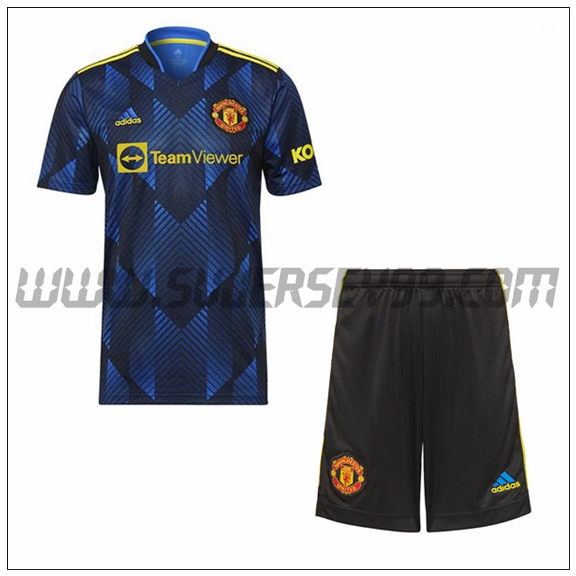 Tercera Equipacion del Manchester United + Pantalones Cortos 2021 2022