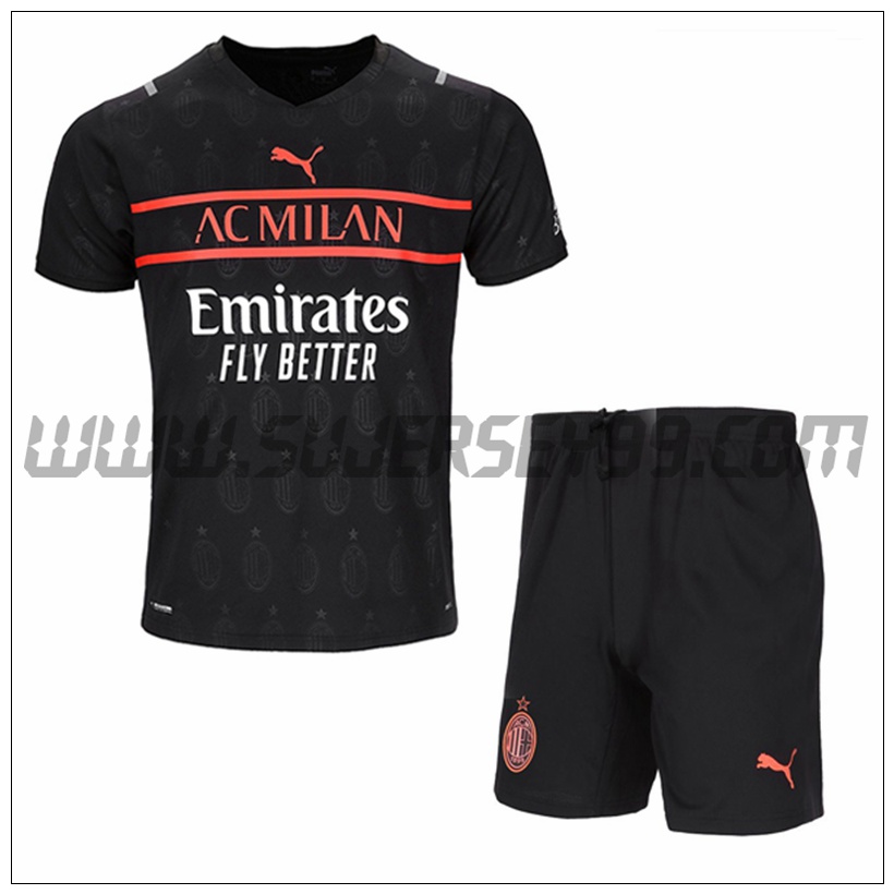 Tercera Equipacion del AC Milan + Pantalones Cortos 2021 2022