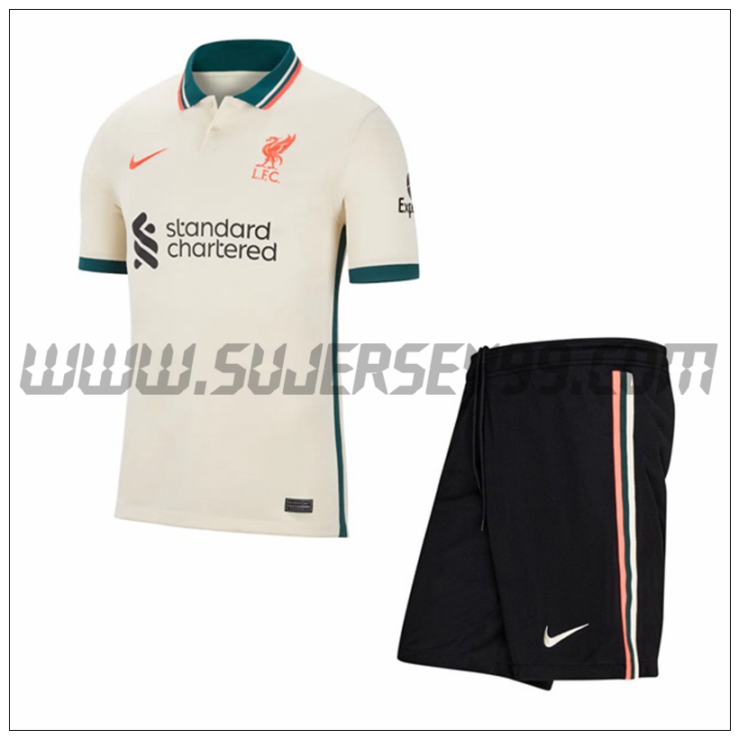 Segunda Equipacion del FC Liverpool + Pantalones Cortos 2021 2022