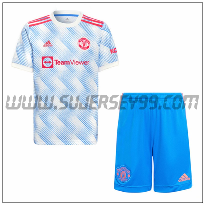 Segunda Equipacion del Manchester United + Pantalones Cortos 2021 2022