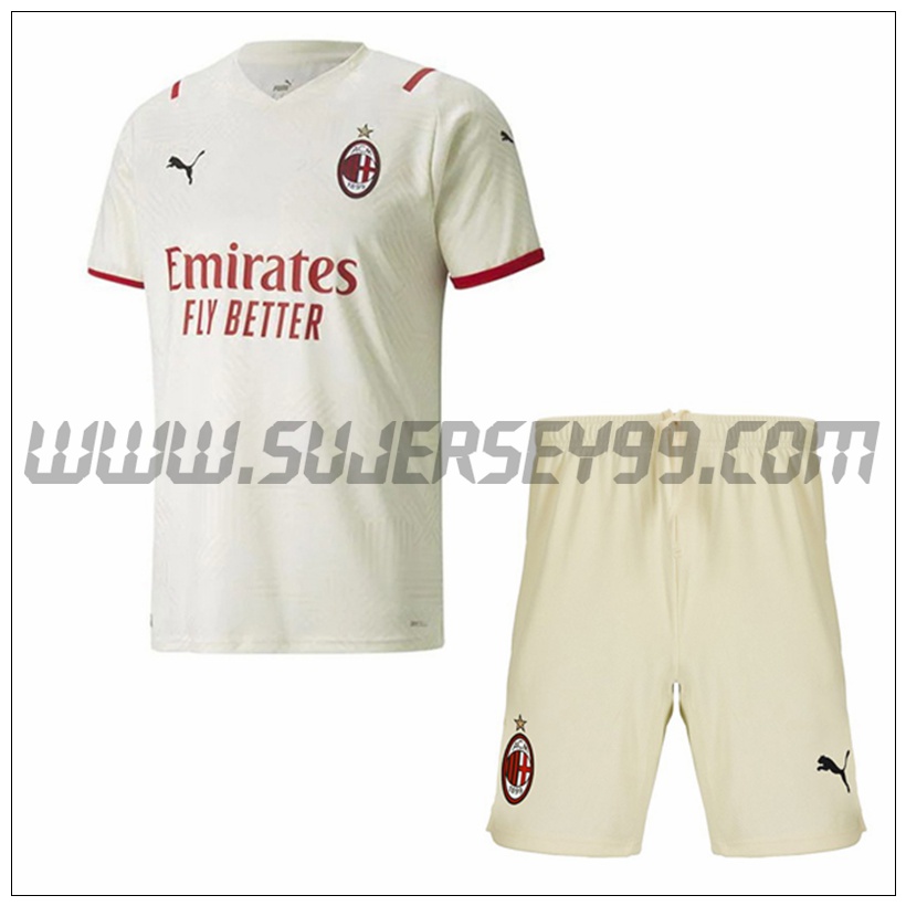 Segunda Equipacion del AC Milan + Pantalones Cortos 2021 2022