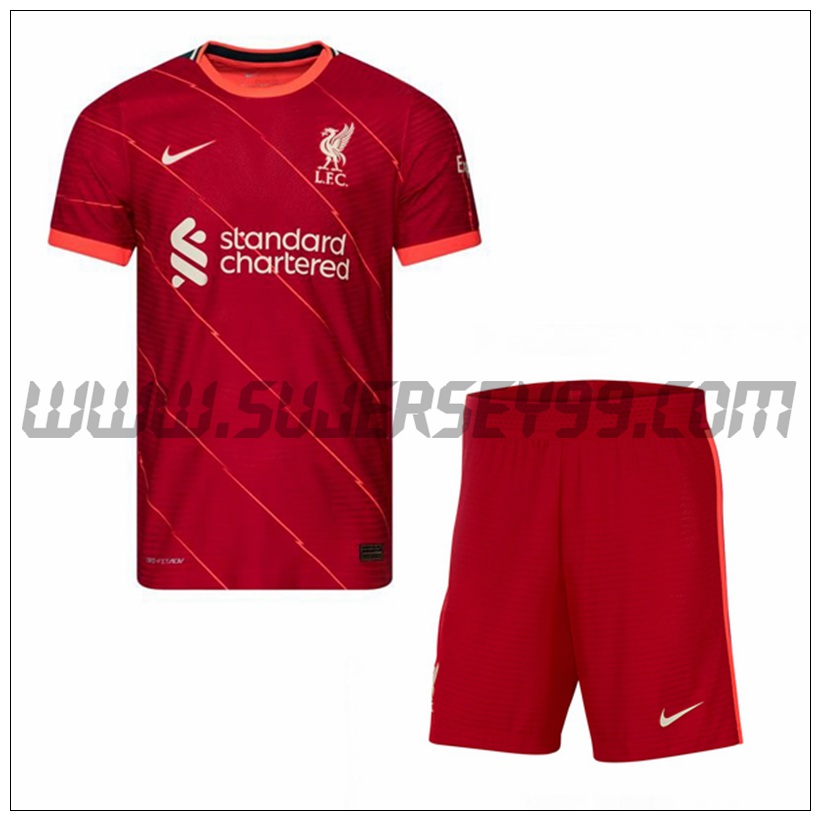 Primera Equipacion del FC Liverpool + Pantalones Cortos 2021 2022