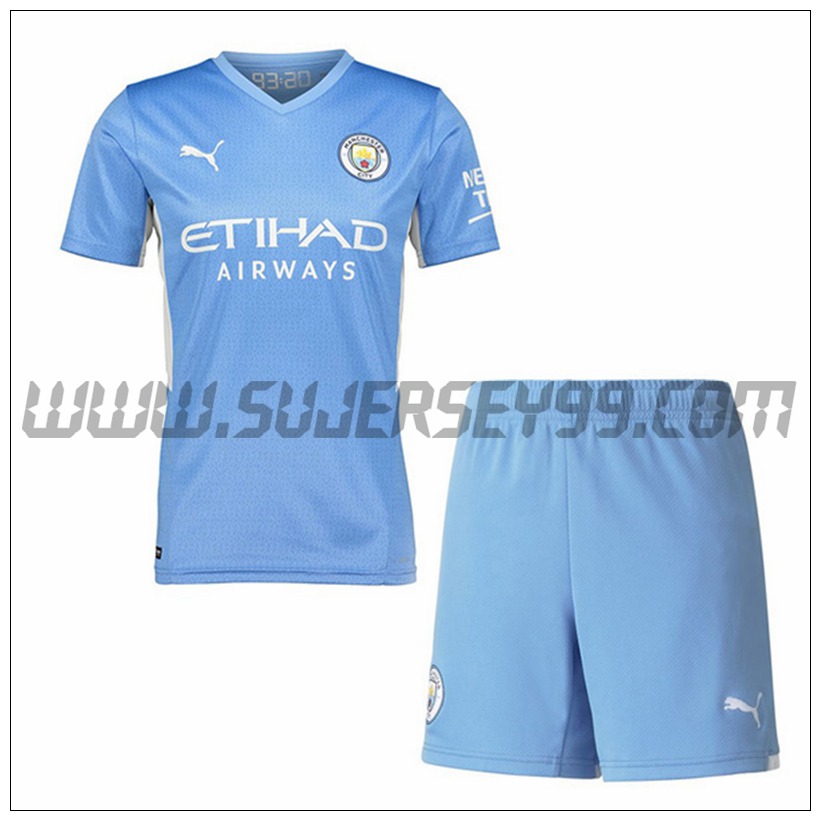 Primera Equipacion del Manchester City + Pantalones Cortos 2021 2022