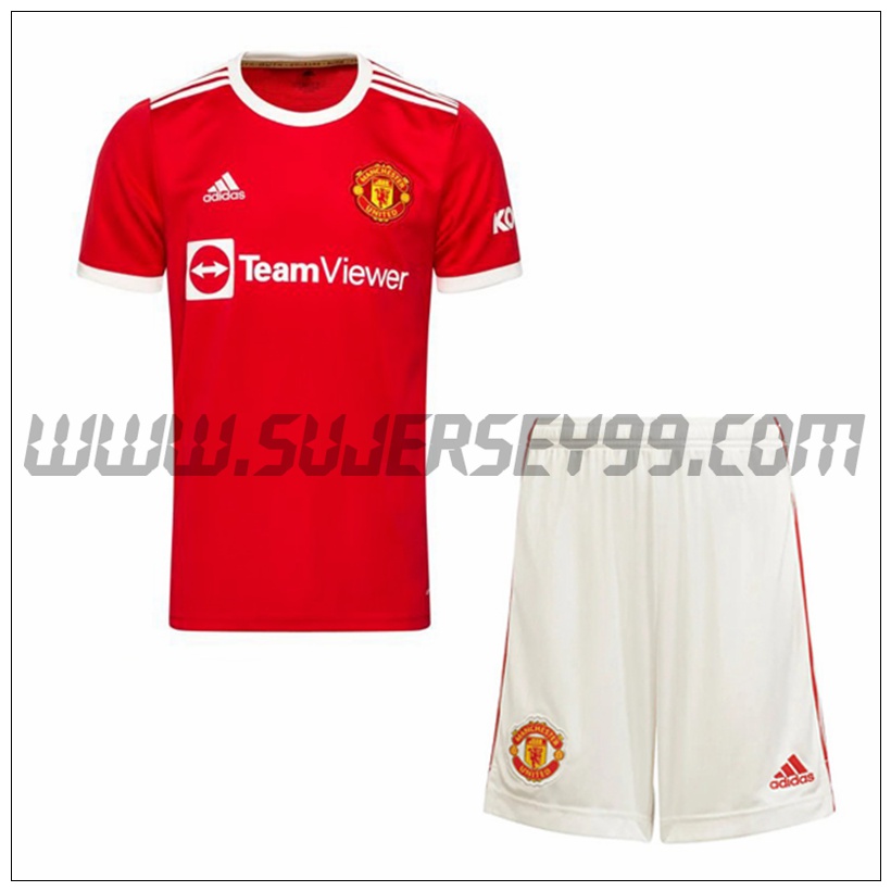 Primera Equipacion del Manchester United + Pantalones Cortos 2021 2022