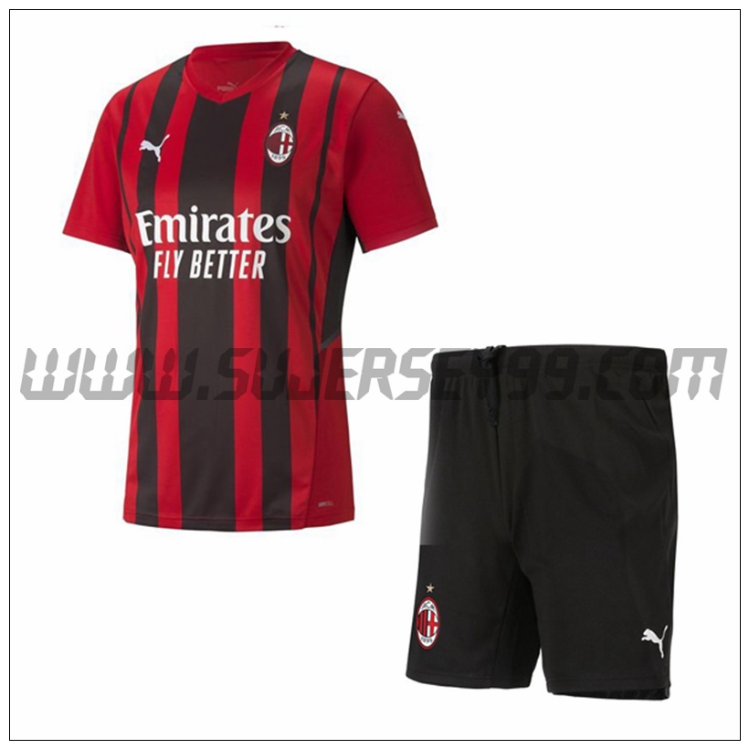 Primera Equipacion del AC Milan + Pantalones Cortos 2021 2022