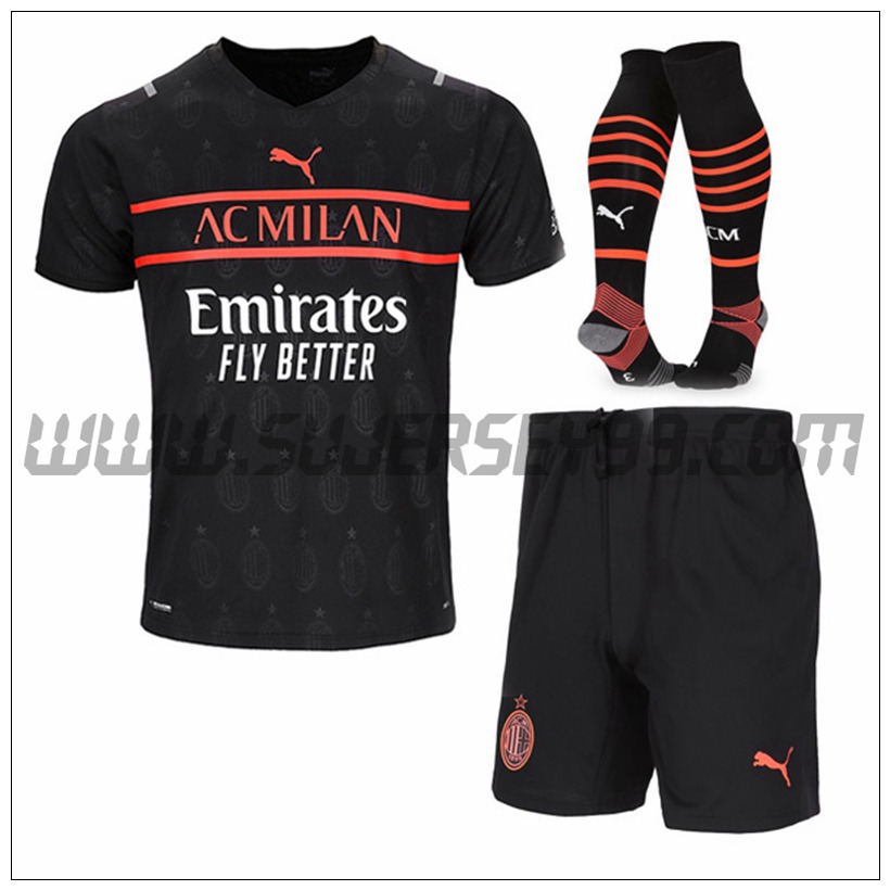 Tercera Equipacion del AC Milan (Pantalones + Calcetines) 2021 2022