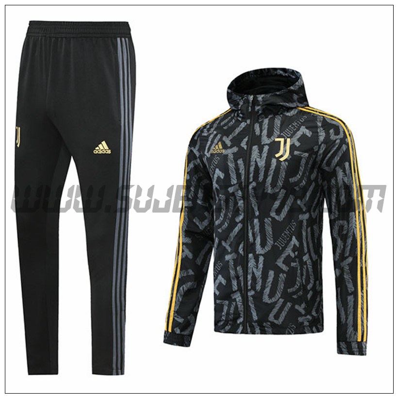 Chaqueta con Capucha Chandal del Juventus Negro 2021 2022