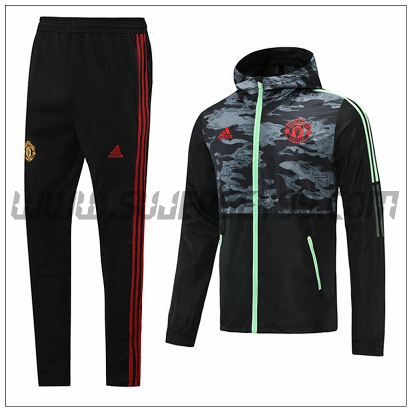 Chaqueta con Capucha Chandal del Manchester United Negro 2021 2022