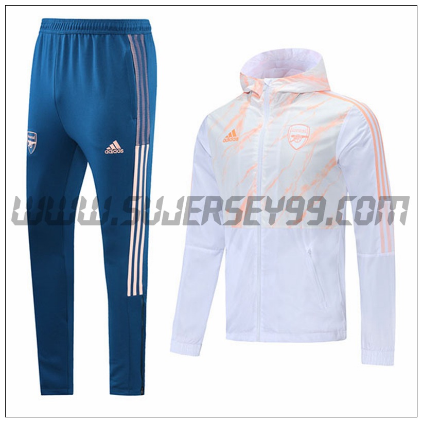 Chaqueta con Capucha Chandal del Arsenal Blanco 2021 2022