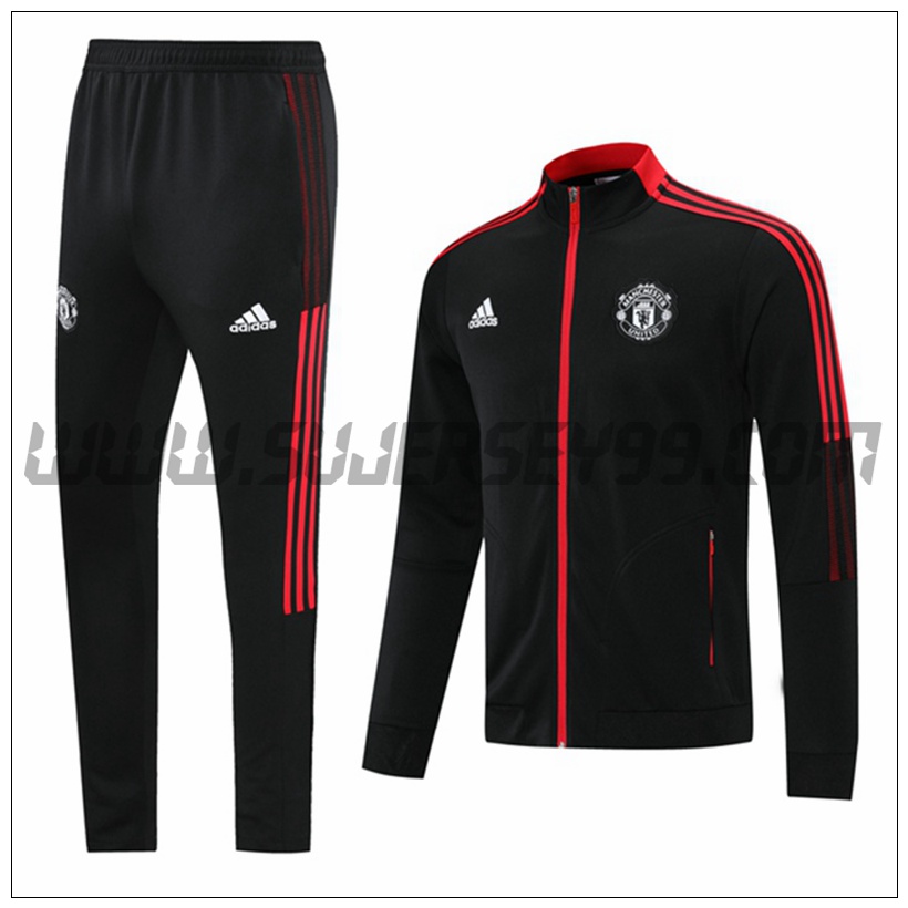 Chaqueta Chandal del Manchester United Negro 2021 2022