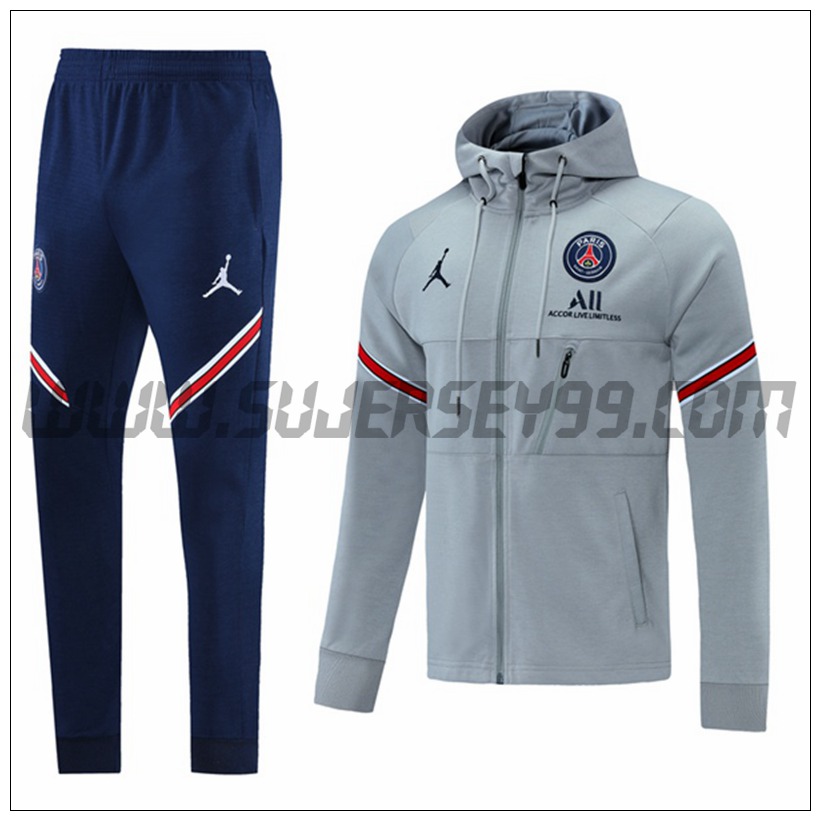 Chaqueta con Capucha Chandal del Jordan PSG Gris 2021 2022