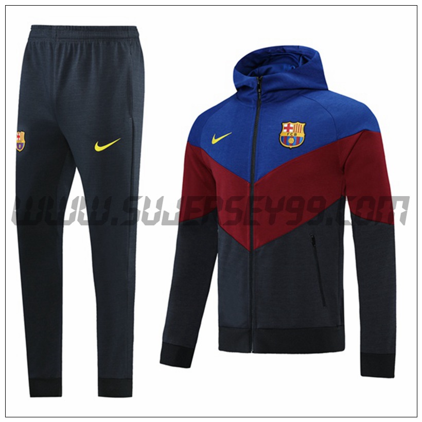 Chaqueta con Capucha Chandal del FC Barcelona Azul/Marrón 2021 2022