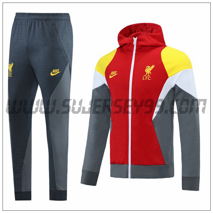 Chaqueta con Capucha Chandal del FC Liverpool Blanco 2021 2022