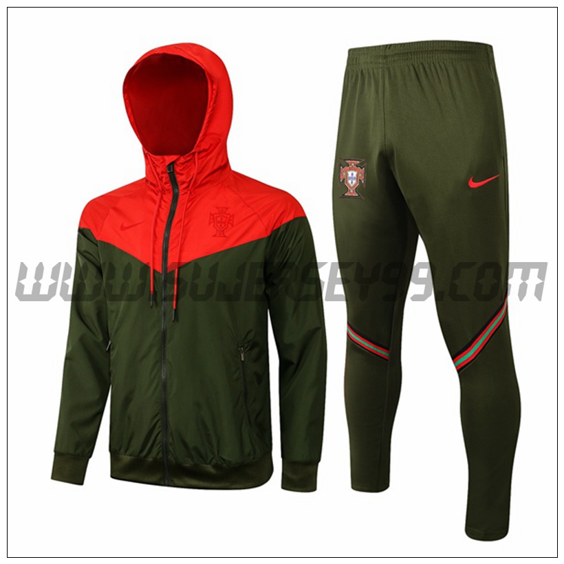 Chaqueta con Capucha Chandal del Portugal Verde 2021 2022