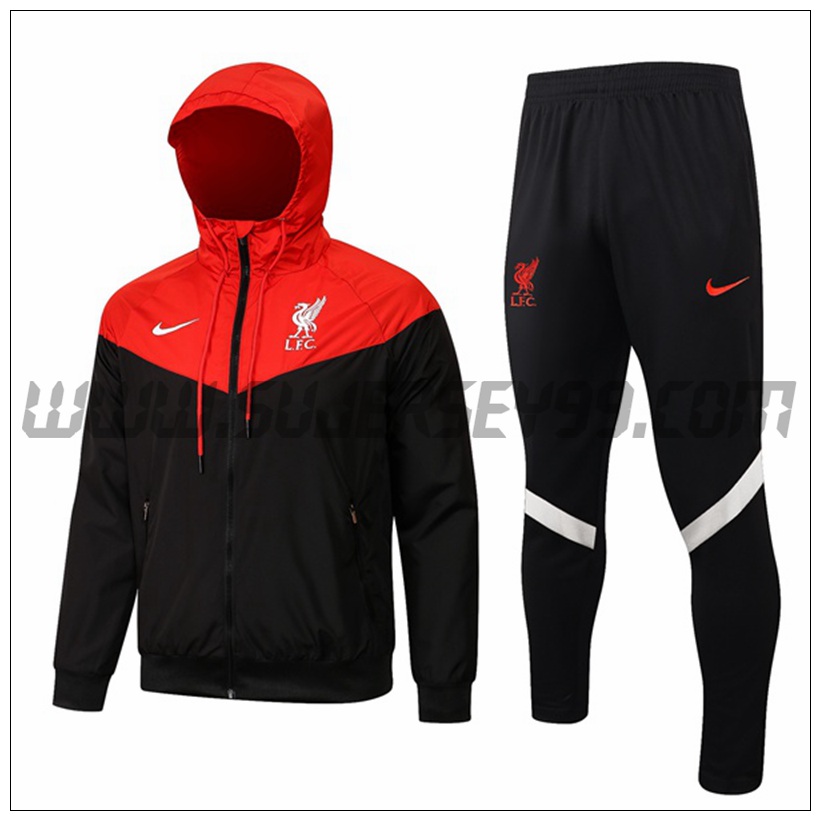 Chaqueta con Capucha Chandal del FC Liverpool Rojo/Negro 2021 2022