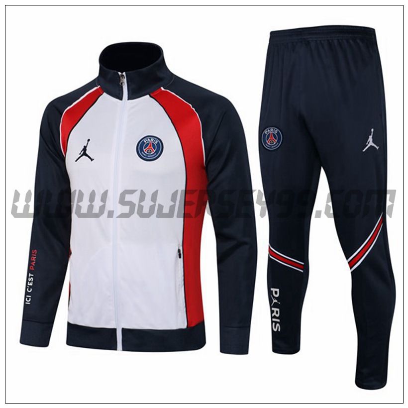 Chaqueta Chandal del Jordan PSG Blanco/Rojo 2021 2022