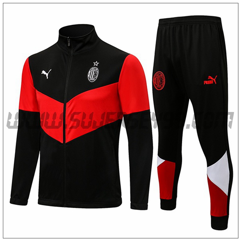 Chaqueta Chandal del AC Milan Negro 2021 2022