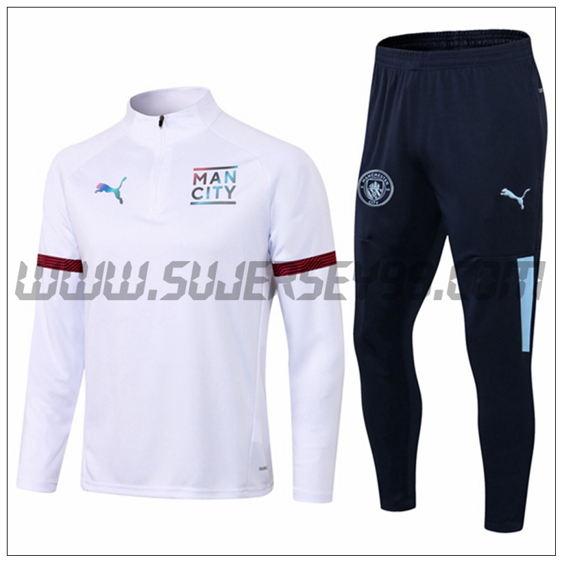 Chandal del Manchester City Blanco 2021 2022