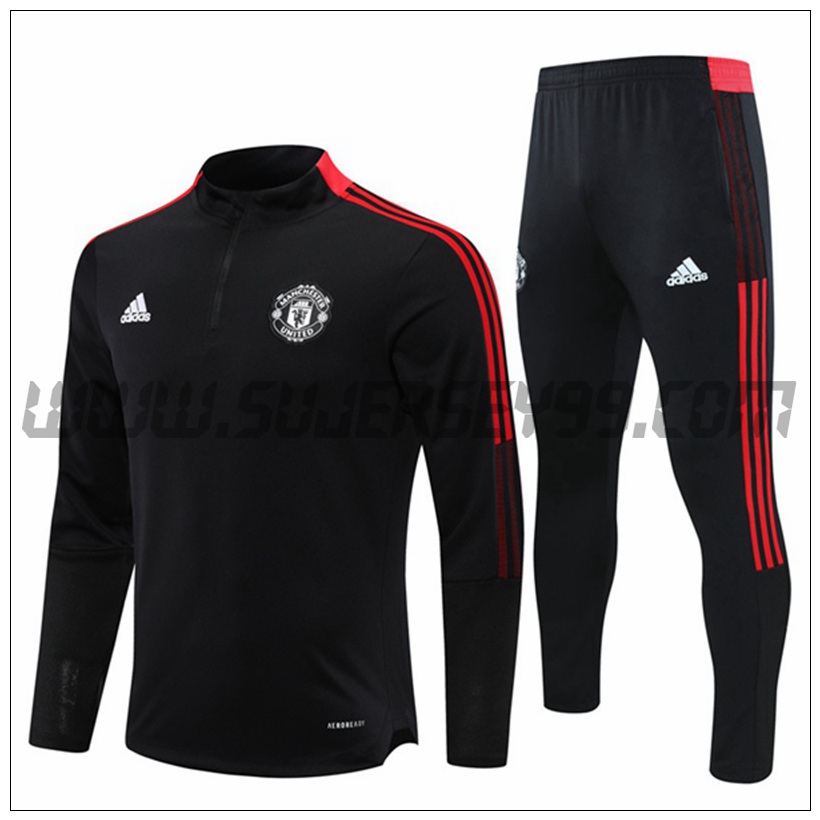 Chandal del Manchester United Negro/Rojo 2021 2022