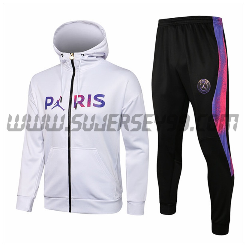 Chaqueta con Capucha Chandal del Jordan PSG Blanco 2021 2022