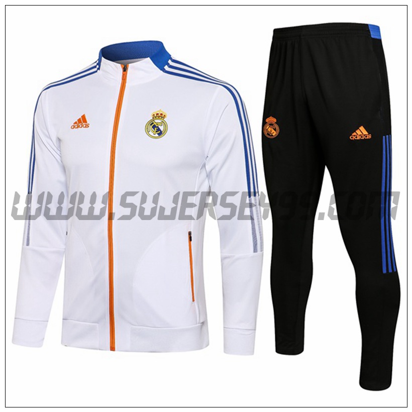 Chaqueta Chandal del Real Madrid Blanco/Azul 2021 2022