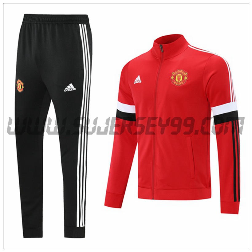 Chaqueta Chandal del Manchester United Rojo/Blanco 2021 2022