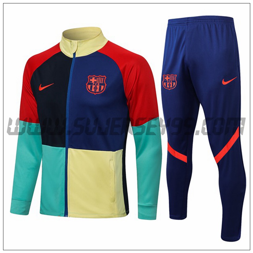 Chaqueta Chandal del FC Barcelona Rojo/Amarillo/Verde/Negro 2021 2022