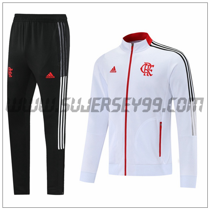 Chaqueta Chandal del Flamengo Blanco/Rojo 2021 2022