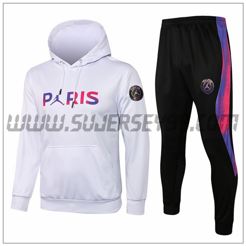 Chaqueta con Capucha Chandal del Foot Jordan PSG Paris Blanco 2021 2022