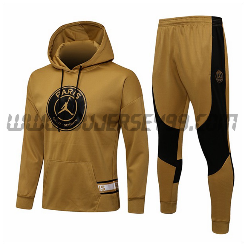 Chaqueta con Capucha Chandal del Foot Jordan PSG Amarillo 2021 2022