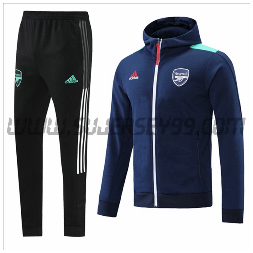 Chaqueta con Capucha Chandal del FC Arsenal Azul Marino 2021 2022