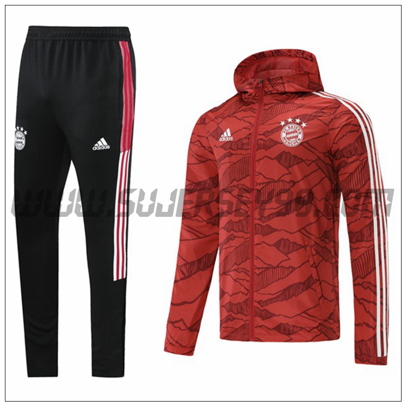 Chaqueta con Capucha Chandal del Bayern Munich Rojo/Blanco 2021 2022