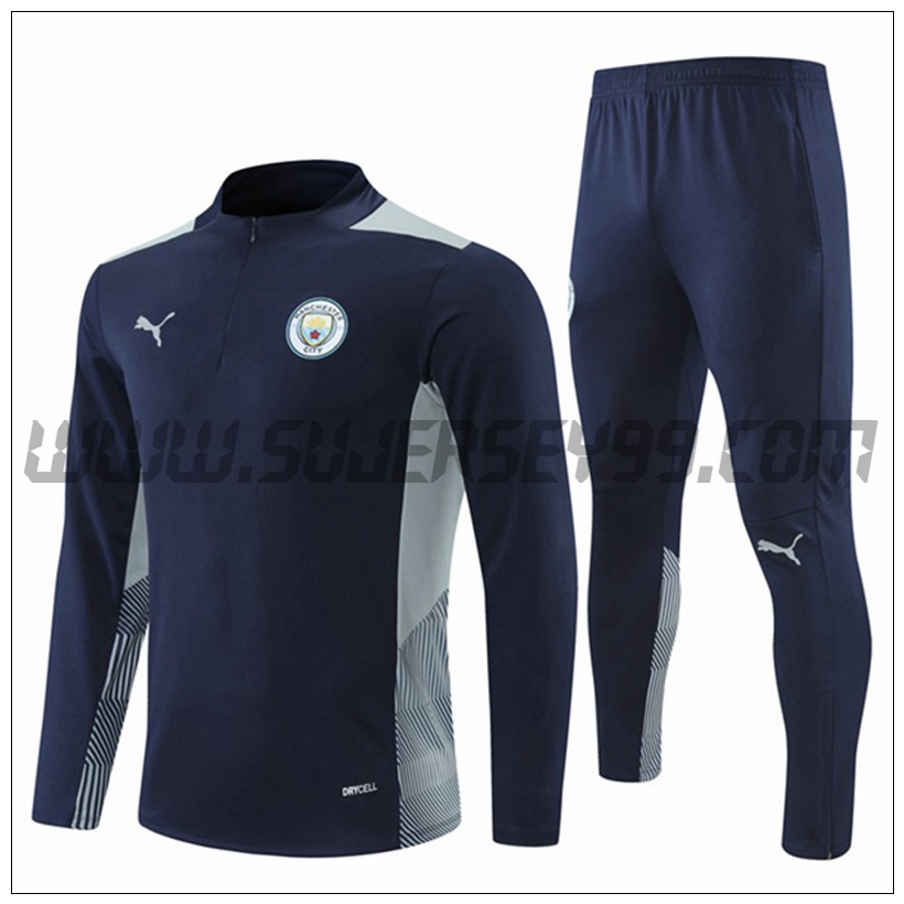 Chandal del Manchester City Azul Marino/Gris 2021 2022