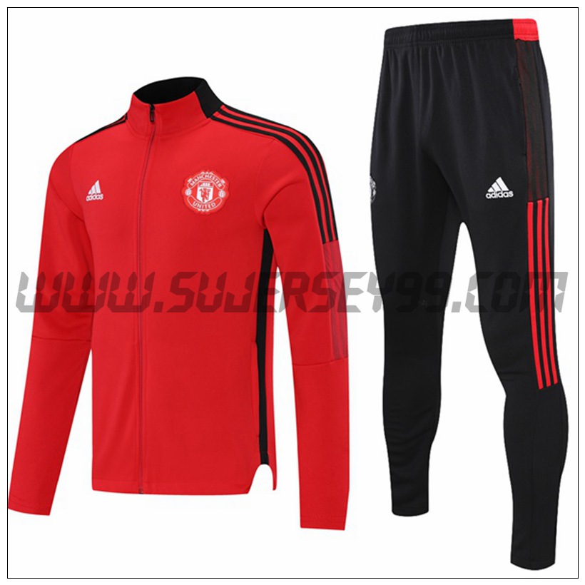 Chaqueta Chandal del Manchester United Rojo/Negro 2021 2022