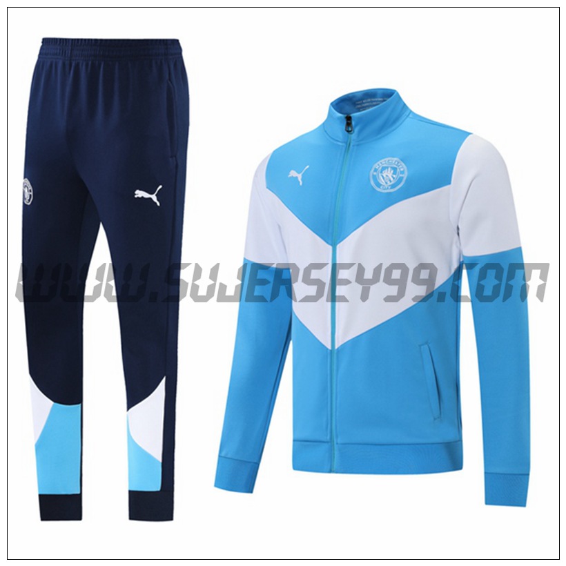 Chaqueta Chandal del Manchester City Azul/Blanco 2021 2022