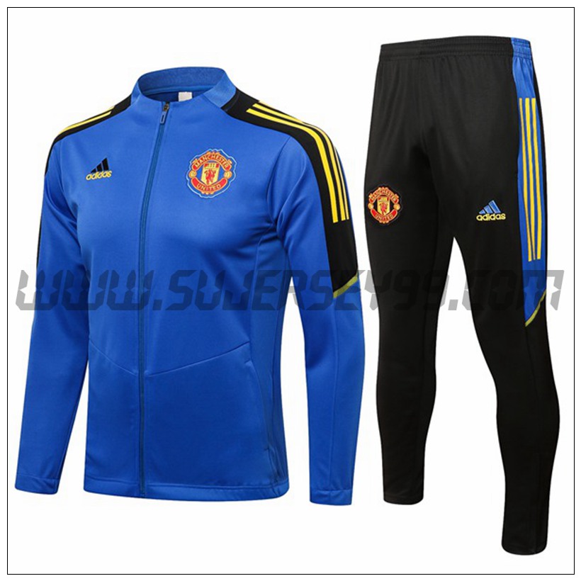 Chaqueta Chandal del Manchester United Azul/Negro 2021 2022