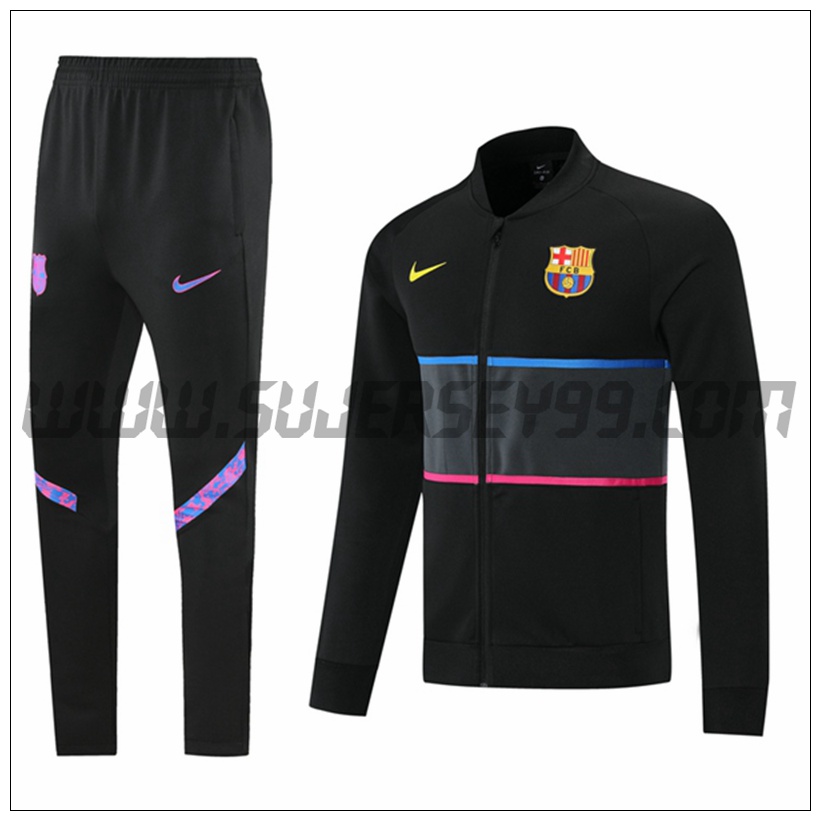 Chaqueta Chandal del FC Barcelona Azul/Negro/Rosa 2021 2022